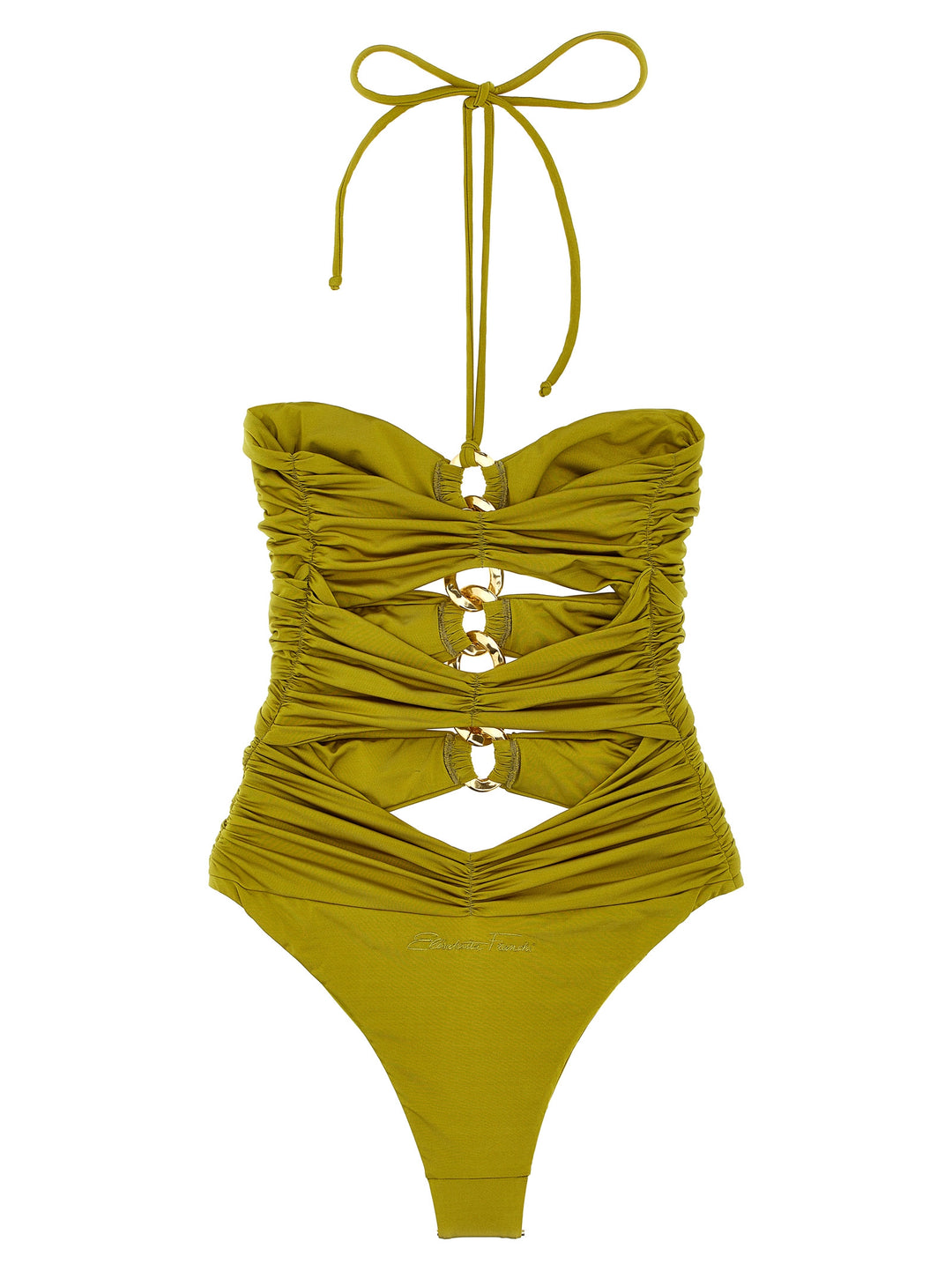 Elisabetta Franchi Chain One-Piece Swimsuit Beachwear - Green | 57d381f15b49cf63656a3e83bb68c1010c42bcab
