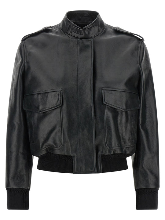 Aviator Puffer Jackets Black