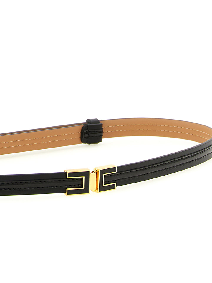 Elisabetta Franchi Logo Buckle Belt Belts - Black | d2f47e72626a88fe3ac487007d133e44217138ef