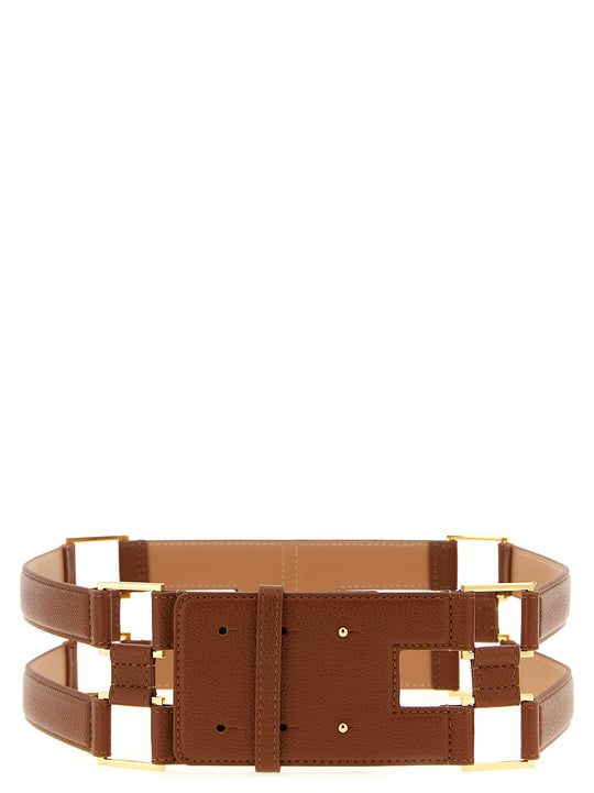 Double Band Belt Belts Brown