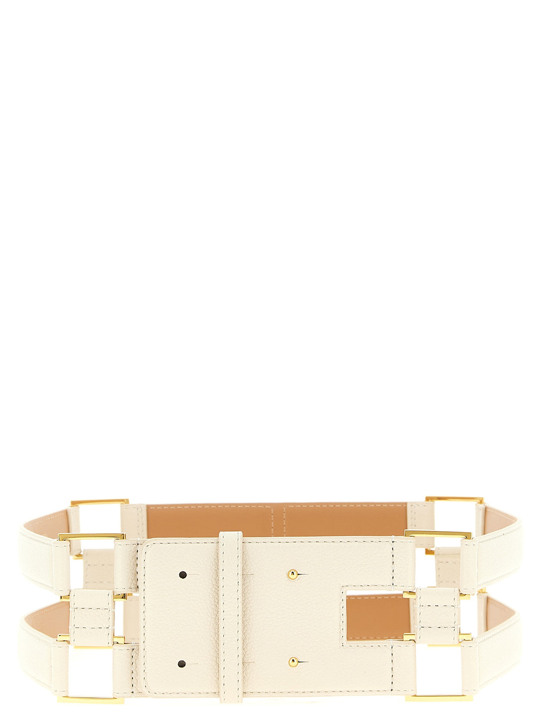 Elisabetta Franchi Double Band Belt Belts - White | f39bc572b076d5aaee07172e965f700839f71d77