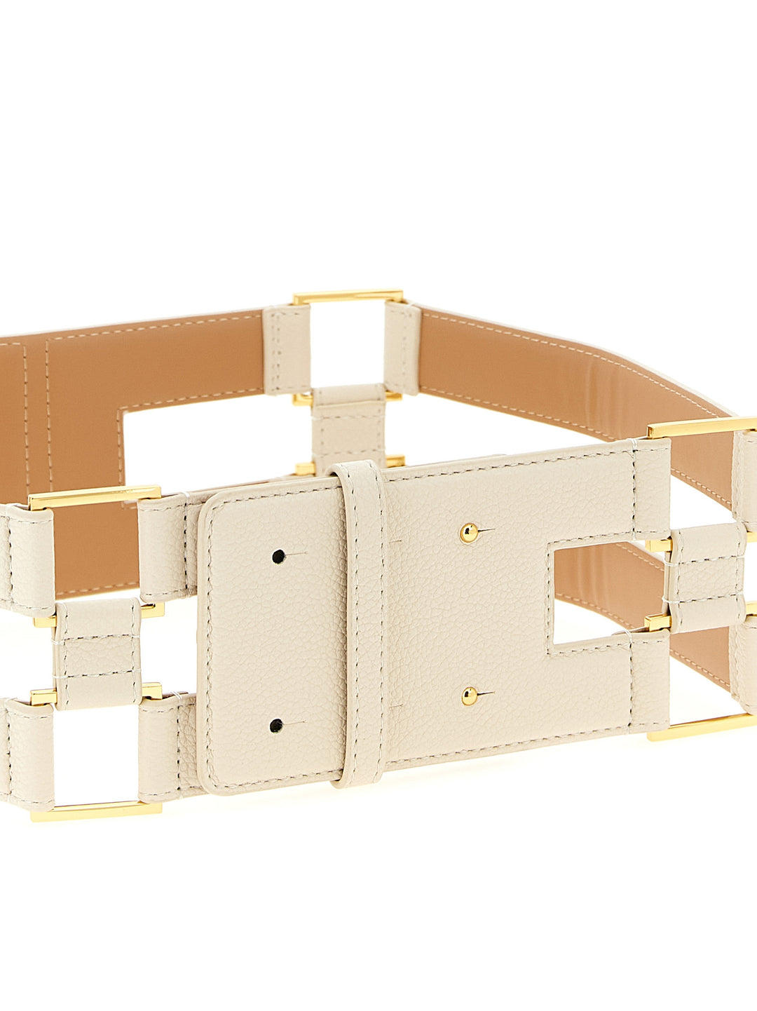 Elisabetta Franchi Double Band Belt Belts - White | 543c9385e537c4d86eadce55a6613608427fcfea
