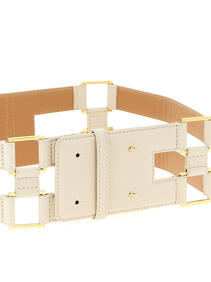 Elisabetta Franchi Double Band Belt Belts - White | 543c9385e537c4d86eadce55a6613608427fcfea