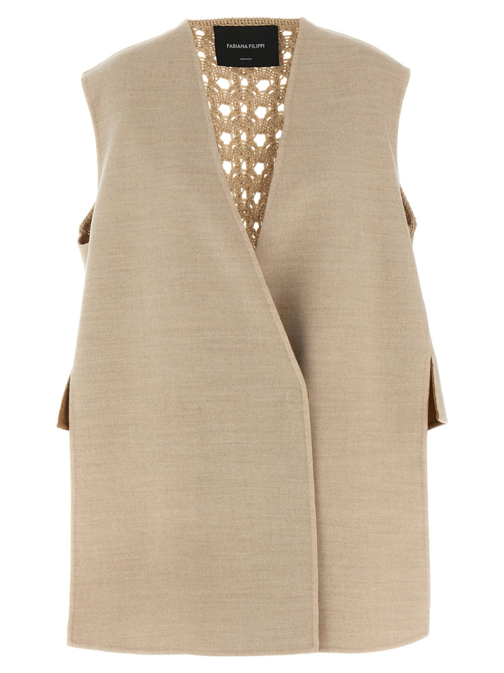 Fabiana Filippi Tricot Wool Vest Gilet - Beige | ba5192e23e6e5622d014faa83e4b8663b8b8658d