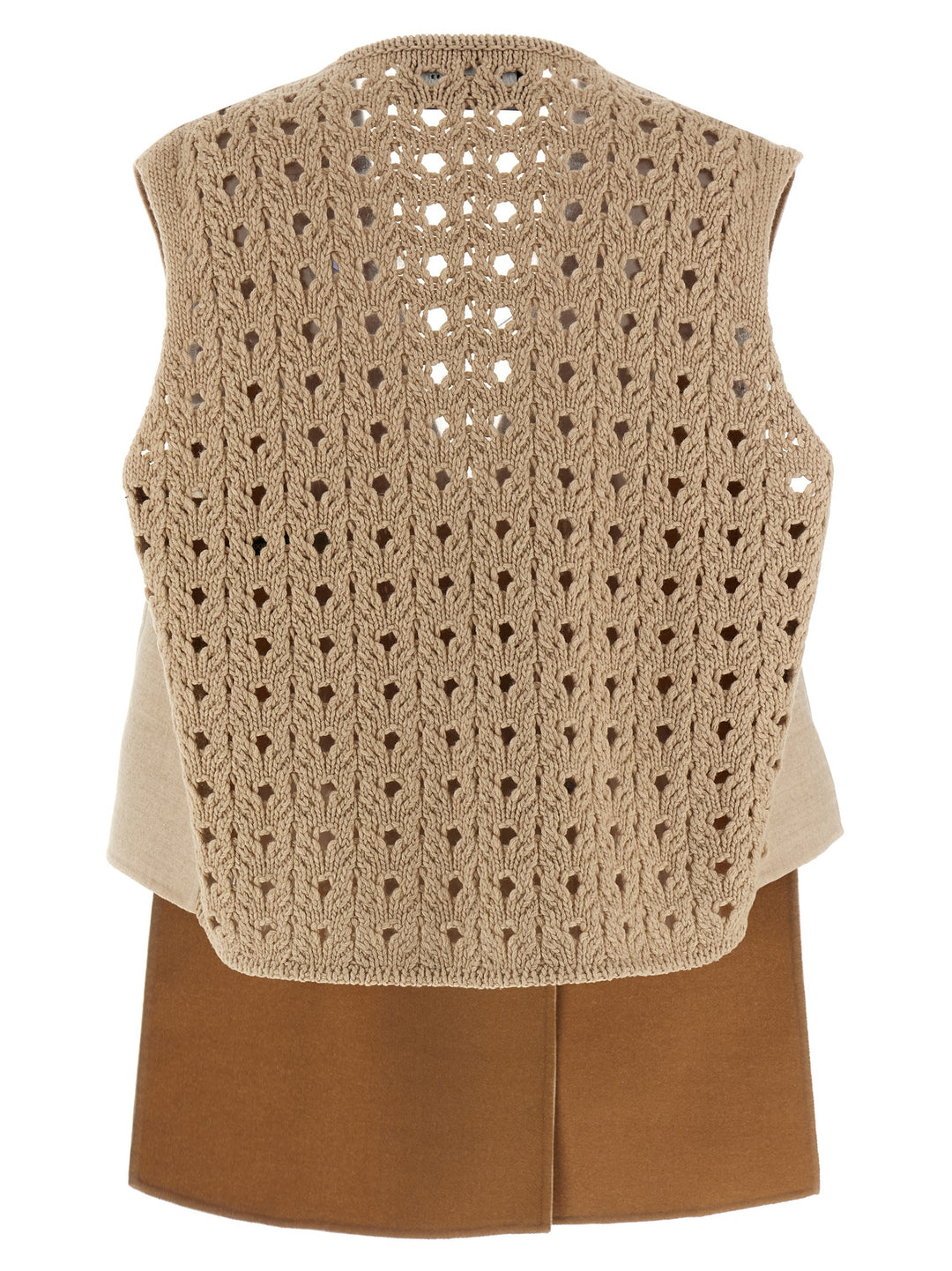 Fabiana Filippi Tricot Wool Vest Gilet - Beige | 7c5bf72e42bacc118a3c33ef23e1e806200cd3ca