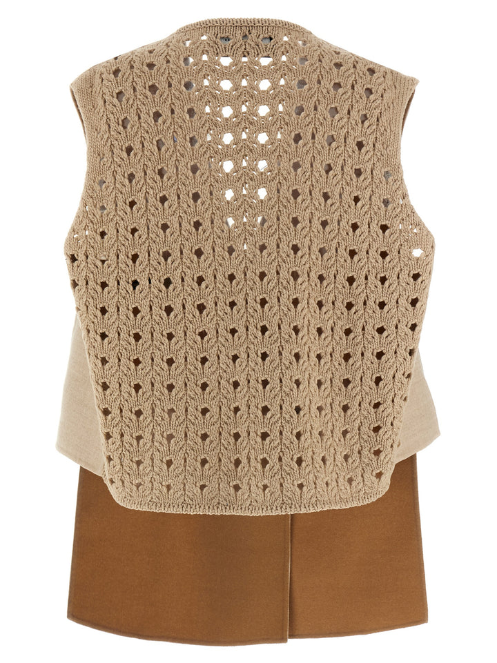 Fabiana Filippi Tricot Wool Vest Gilet - Beige | 7c5bf72e42bacc118a3c33ef23e1e806200cd3ca