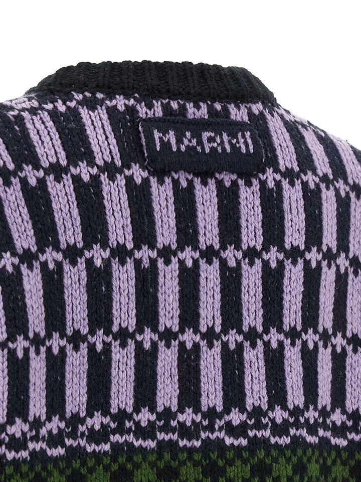 Marni Sweater With Geometric Pattern Sweaters and Cardigans - Multicolor | f9f40942ac07e731319b2ef812674119524187f1