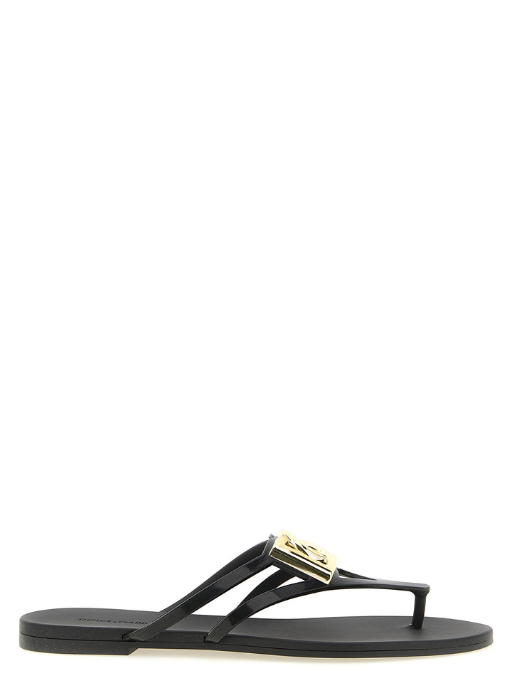 Dolce & Gabbana Beachwear Sandals - Black | c6ba22f6971fe60e33cce74339f298b69509f3ca