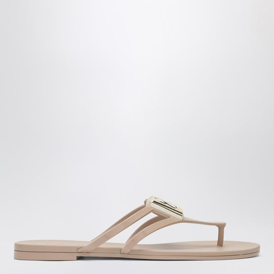 Dg Thong Sandals In Powder Pink And Gold