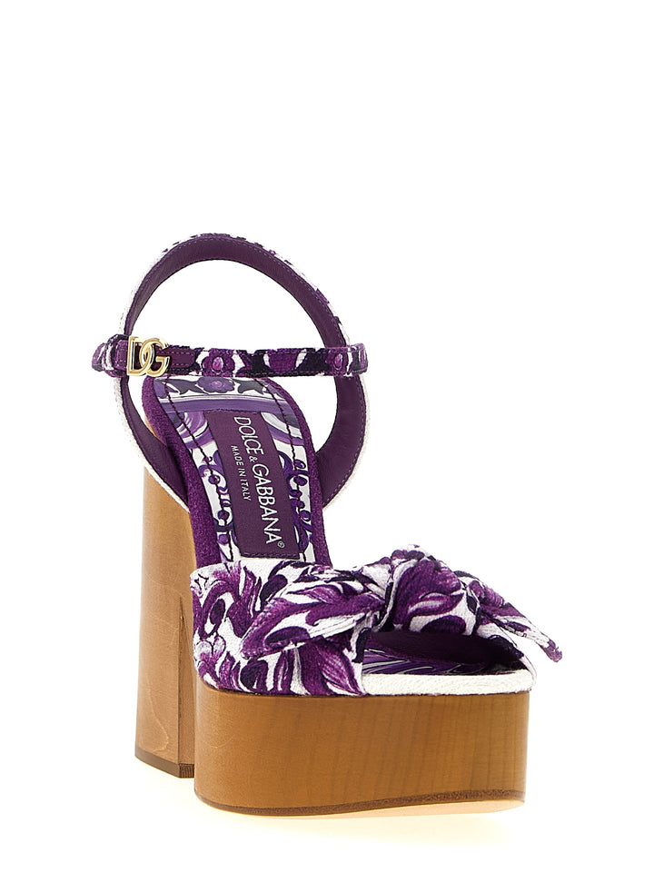 Dolce & Gabbana Maiolica Sandals - Purple | 04fe2104b6817ac5a7cfdd102c73b8662675dbd8