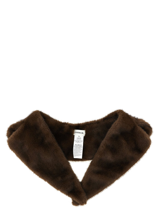 Eco Fur Neck Scarves And Foulards Brown