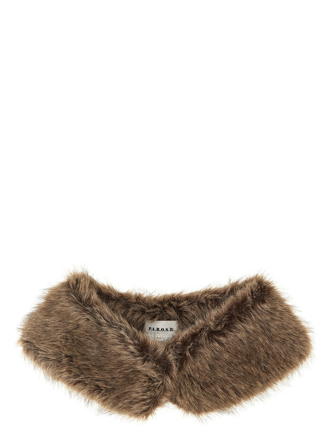 P.A.R.O.S.H. Faux Fur Collar Scarves and Foulards - Brown | 4a85a6b6beb62d186780619f294d6ad8321195b0