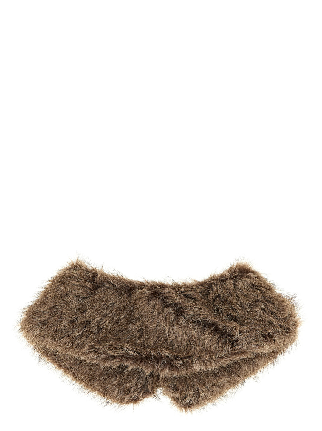 P.A.R.O.S.H. Faux Fur Collar Scarves and Foulards - Brown | 976d88e2401c66dd0573d105ac869f17037b6402
