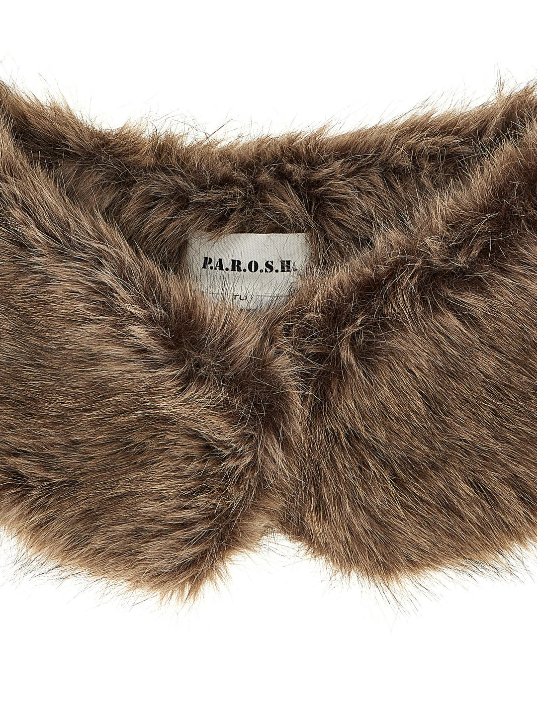 P.A.R.O.S.H. Faux Fur Collar Scarves and Foulards - Brown | b26b9bacd710e66a4a2359b6362c2f2e9eec4b10