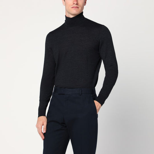 Charcoal Wool Turtleneck Sweater