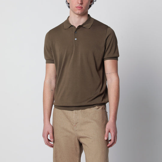 Military Green Cotton Polo Shirt