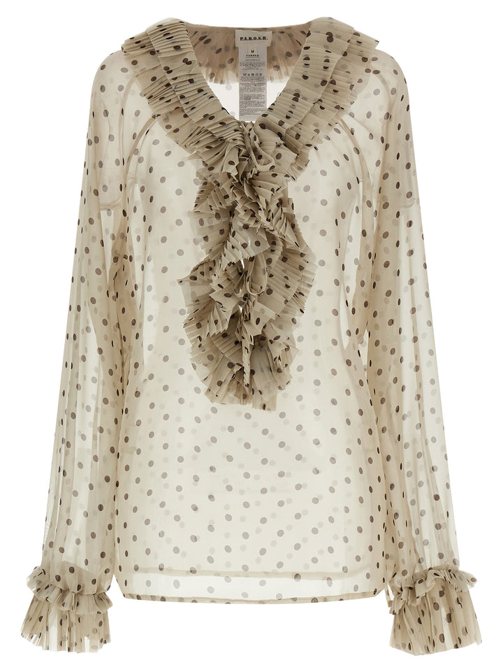 P.A.R.O.S.H. Pallina Shirt and Blouse - Beige | 7c4343c98bd5a9ac4d985176dbd936b4ce1c13fc
