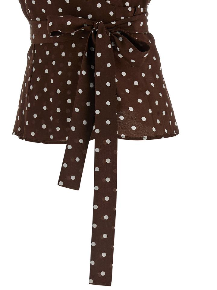 P.A.R.O.S.H. Sbillo Tops - Brown | d7e1f01533a0d5c5df21ec1481307556e082695f