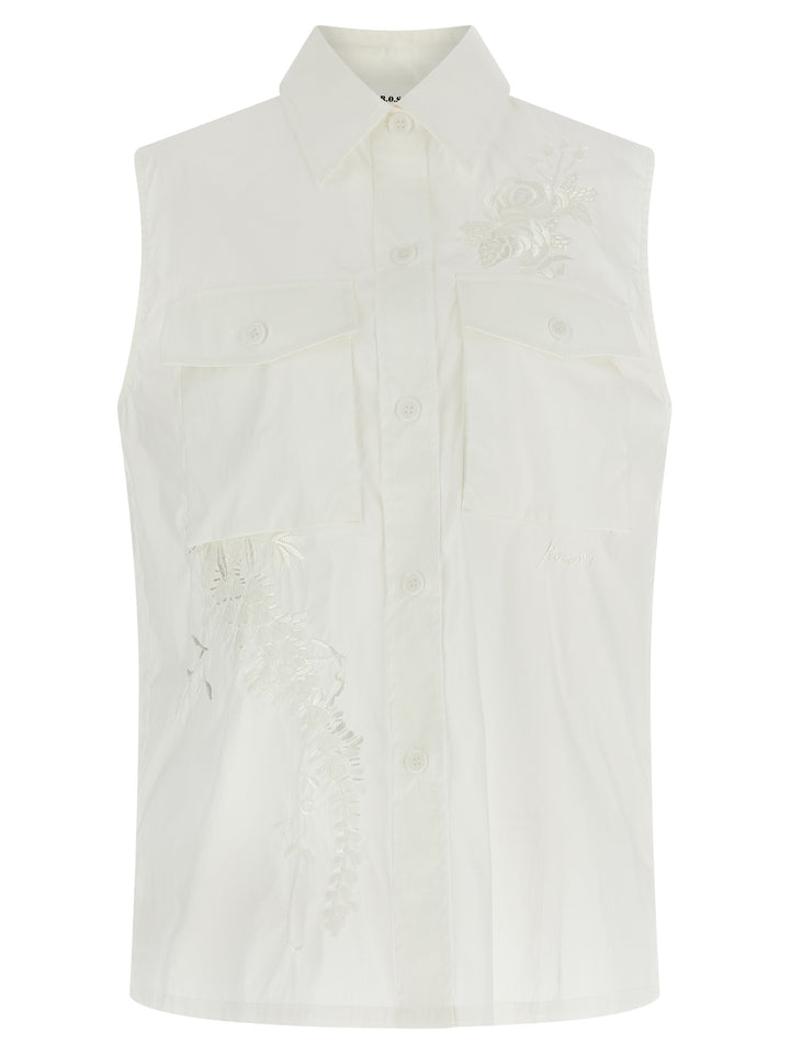 P.A.R.O.S.H. Ninja26 Shirt and Blouse - White | 420fa797e5f2e255c3e0fa606d5e70cdb93f96c3