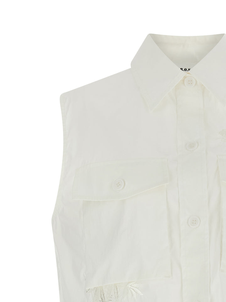P.A.R.O.S.H. Ninja26 Shirt and Blouse - White | ac3fa7d9c0b61aa66a26888e0c86296a69fb7bd1