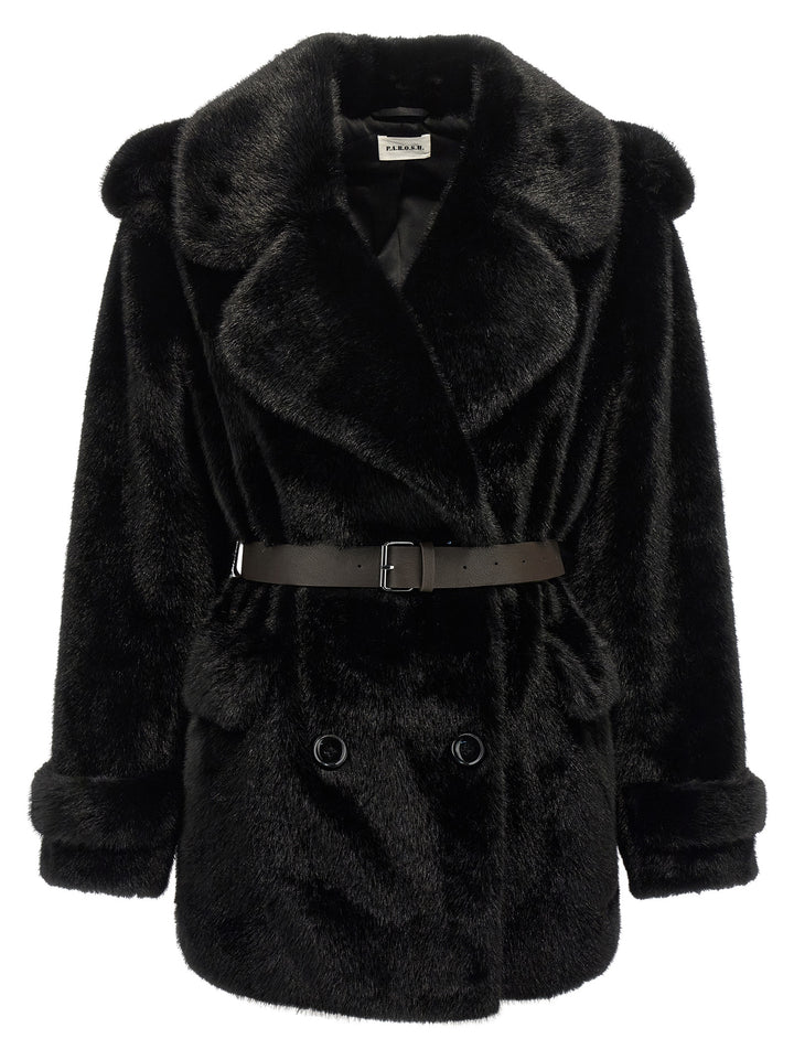 P.A.R.O.S.H. Faux  Coat Fur - Brown | 01e7985895d3e4439a7df397b8b5227a279913b1