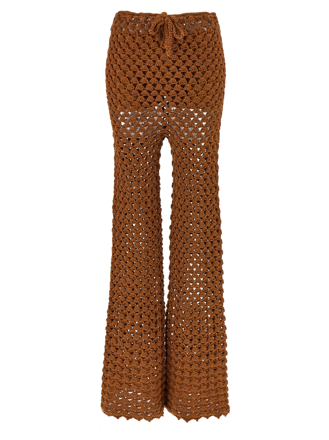 Ermanno Scervino Crochet Pants - Brown | 0ea7868b84a2bf5611f3dd4a3ae82441b2d3bd50