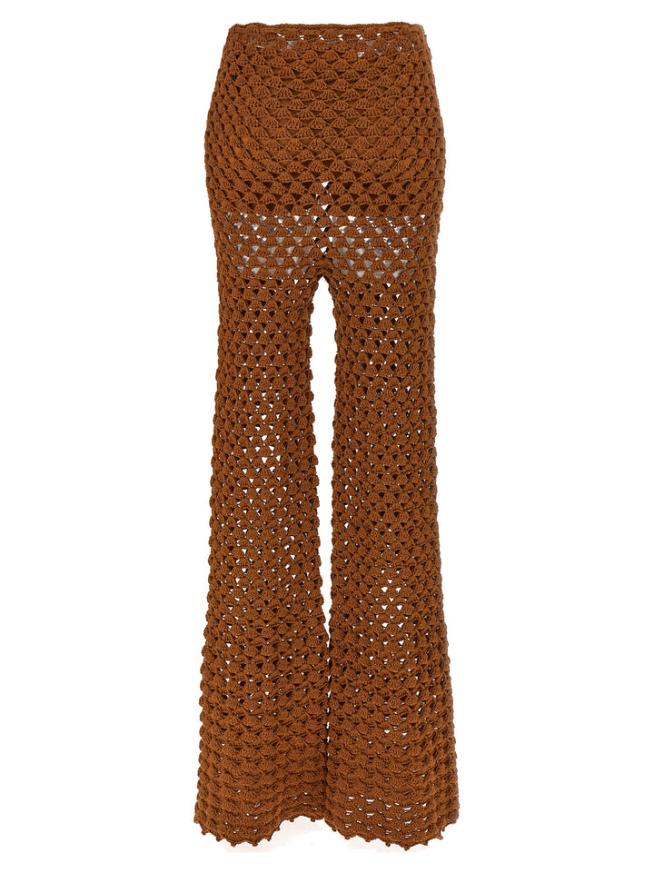 Ermanno Scervino Crochet Pants - Brown | e7378af3d6a2f946e8da4af7bb590645dfe6727f