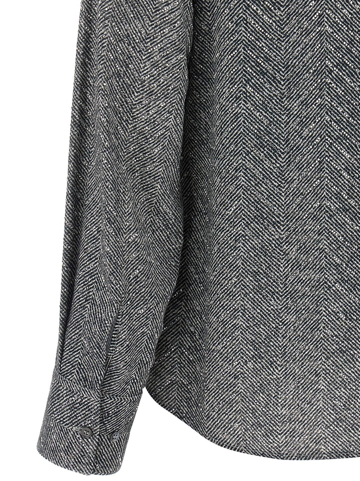 Ermanno Scervino Rhinestone Shirt Shirt and Blouse - Gray | 6ced534ddd93b13a4f2b238c9e47a0ad21305362