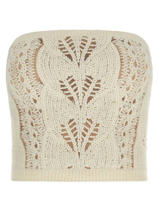 Tricot Top Tops White