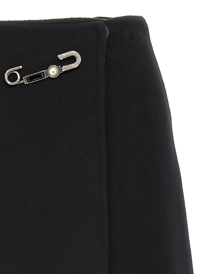 Ermanno Scervino Jewel Pin Skirt Skirts - Black | 12f4488601440f2e0f71d394510aac8b1ef4f3e9