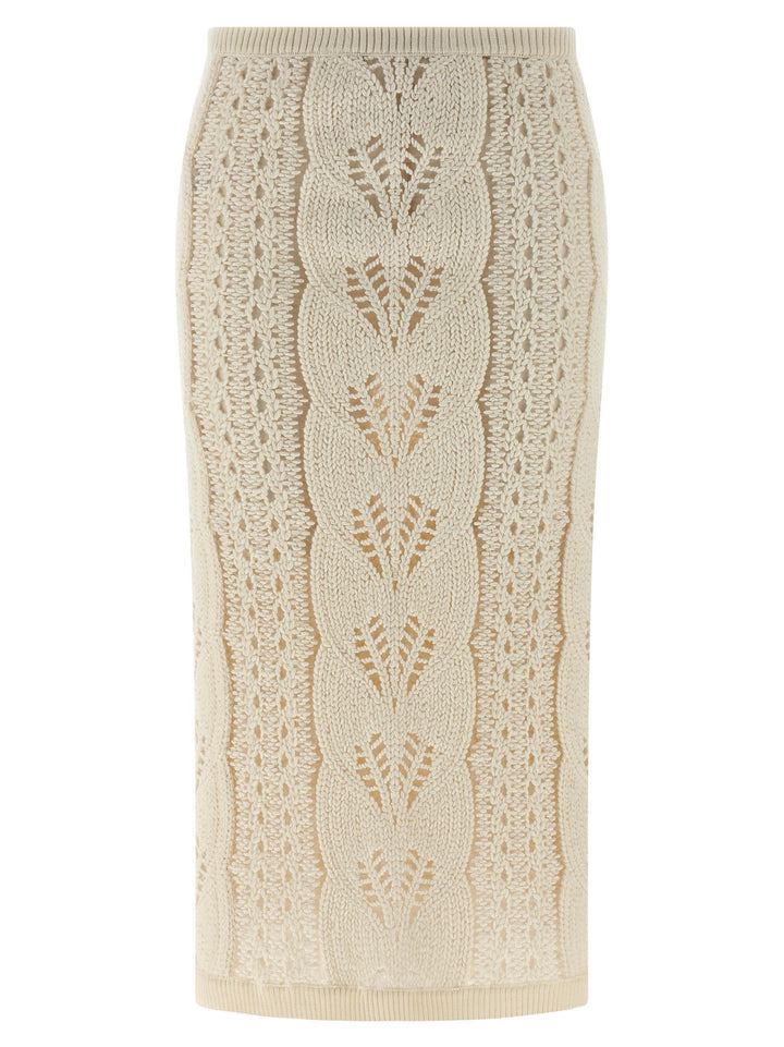 Ermanno Scervino Tricot Skirt Skirts - White | 068de1702b8981250940bbcb716a8286ea13e5da