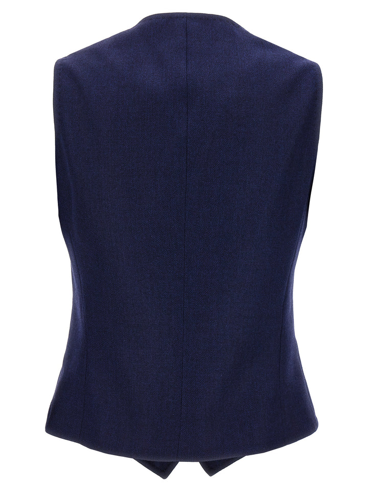 Kiton Silk Cashmere Vest Gilet - Blue | 0e42d1f320a477d8be4b8b7d0b6830c47f89d821