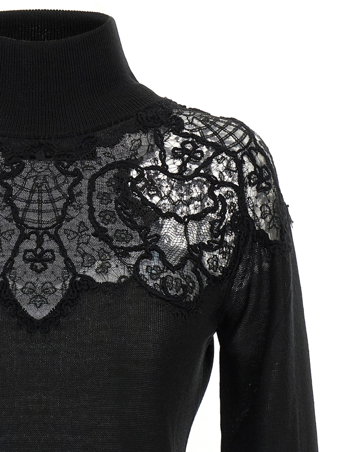 Ermanno Scervino Lace Sweater Sweaters and Cardigans - Black | beda005eadd662d7fd173693b07413cbe7cb399a
