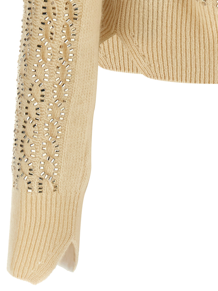 Ermanno Scervino Baguette Studded Sweater Sweaters and Cardigans - Beige | f0e4a39ffebdd48da7e2ef935f5b371dd5a24451