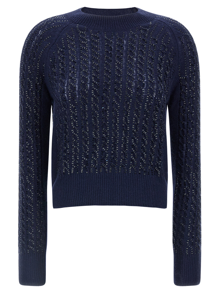 Ermanno Scervino Baguette Studded Sweater Sweaters and Cardigans - Blue | 74dedca26f8d983f5d6d15e5e15c4935c4f4147c