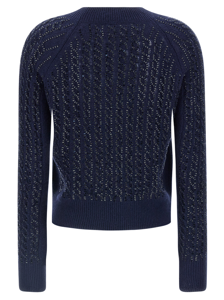 Ermanno Scervino Baguette Studded Sweater Sweaters and Cardigans - Blue | e7d8877f029b245c23a53c542b905ef57ecbeeb3
