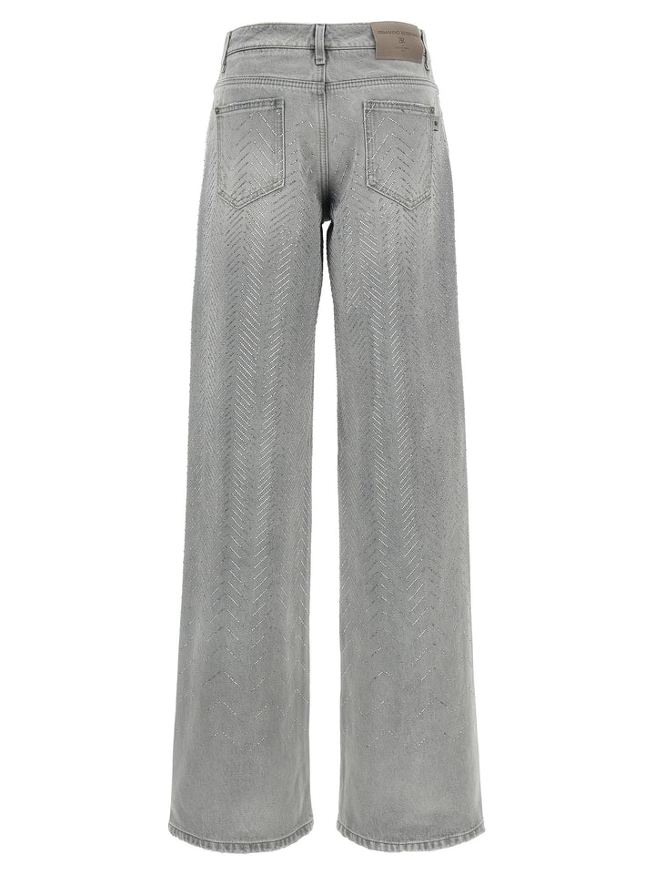 Ermanno Scervino Rhinestone Jeans - Gray | 075a539237faebb8ba8df589fb6ec0ad0f986834