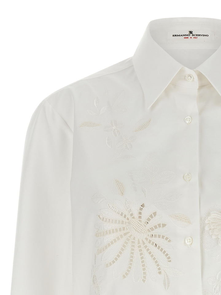 Ermanno Scervino Embroidery Cotton Shirt Shirt and Blouse - White | 5fcb701dfbb6efa59d6c91e1d1661a7deb5e005f