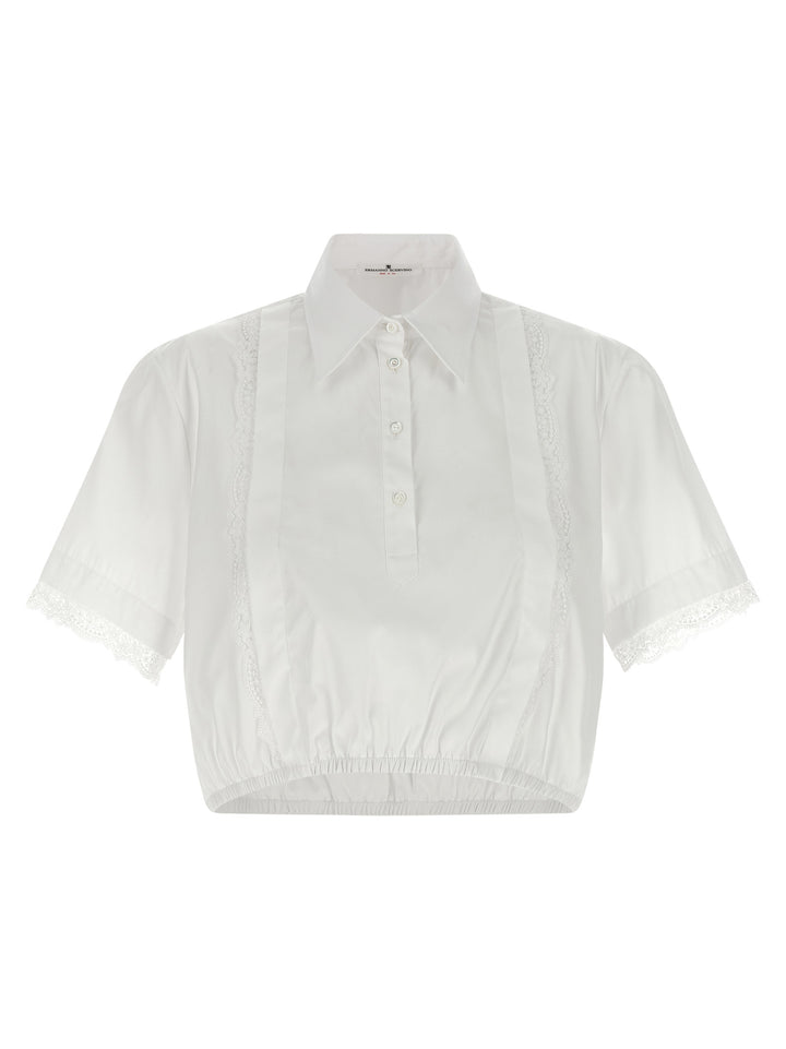 Ermanno Scervino Lace Insert Shirt Shirt and Blouse - White | c1108cb17374405d8bf85436fbd6652173803496