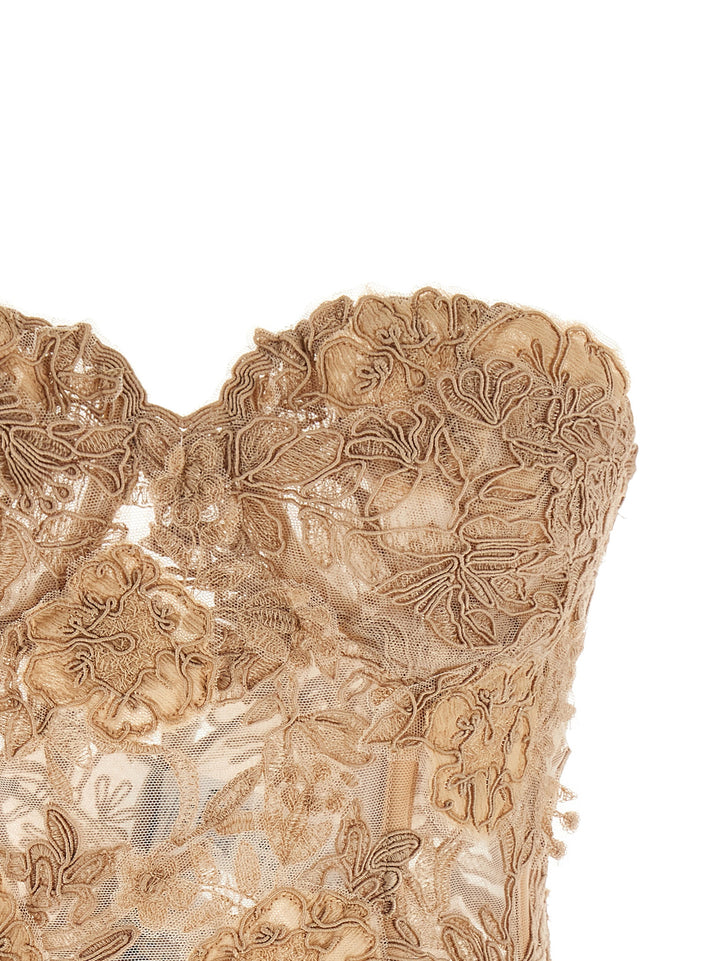 Ermanno Scervino Lace Bustier Top Tops - Beige | 04832fbae57c9f88ed91861cd98e0b0d74845224