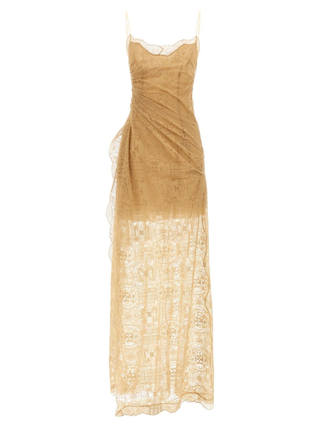 Ermanno Scervino Embroidered Dress Dresses - Beige | 5e8f0bd2e57eb14624a8ecc920d2280d0e584188