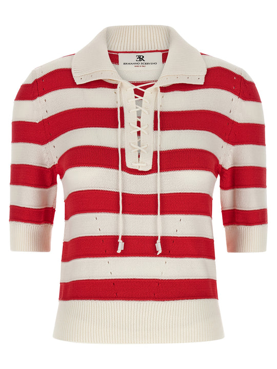 Crochet Shirt Polo Red
