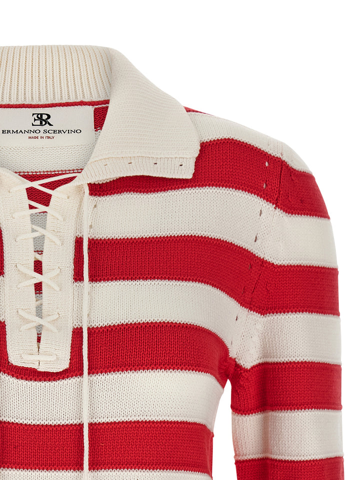 Ermanno Scervino Crochet  Shirt Polo - Red | bc2edd910808d2296f21d795b7074cc58938e122