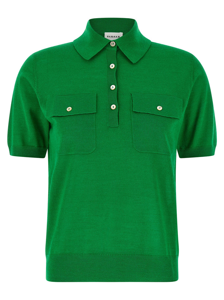 P.A.R.O.S.H. Linfa26 Polo - Green | f6d64ce51e76fcf4b521a007dcd52e43ac20d548