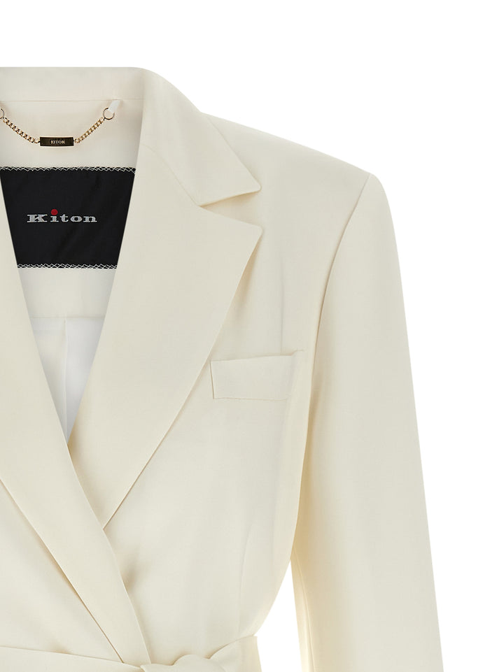 Kiton Silk Blazer BlazerS - White | 04b3e8404d99b5571491f860388b7992ef8744c9