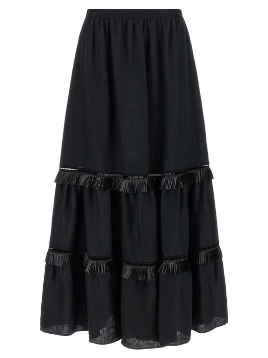 Fringed Skirt Skirts Black
