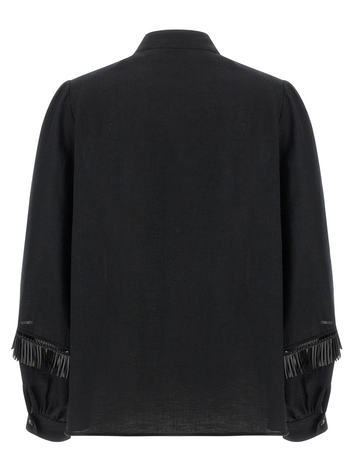 Kiton Fringed Shirt Shirt and Blouse - Black | cd38d51806091f2c167e4818430a6cbe76d20e63