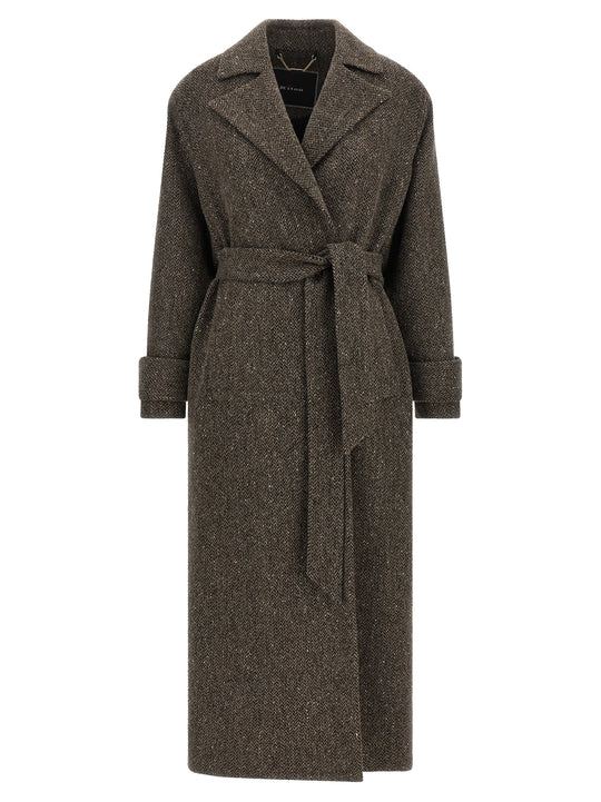 Chevron Wool Coat Coats And Trench Coats Brown