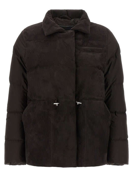 Drawstring Down Jacket Puffer Jackets Brown