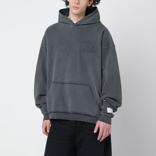 Graphite-Grey Sweatshirt With Embossed Logo